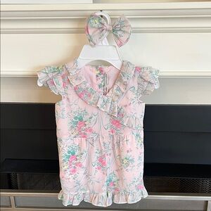 Janie and Jack Pink Floral Romper